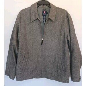 Chaps Men's Size L Wool Blend Gray Lined Full Zip Waistline Style Jacket/Coat